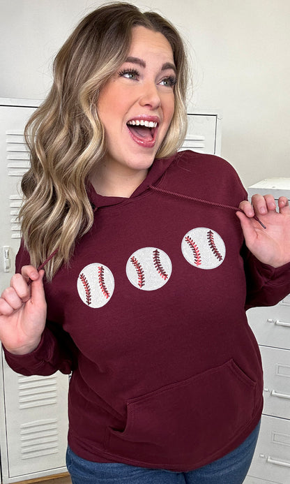 Sparkle Baseball Adult Hoodie