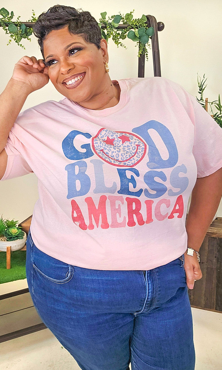 God Bless America Patriotic Graphic Shirt