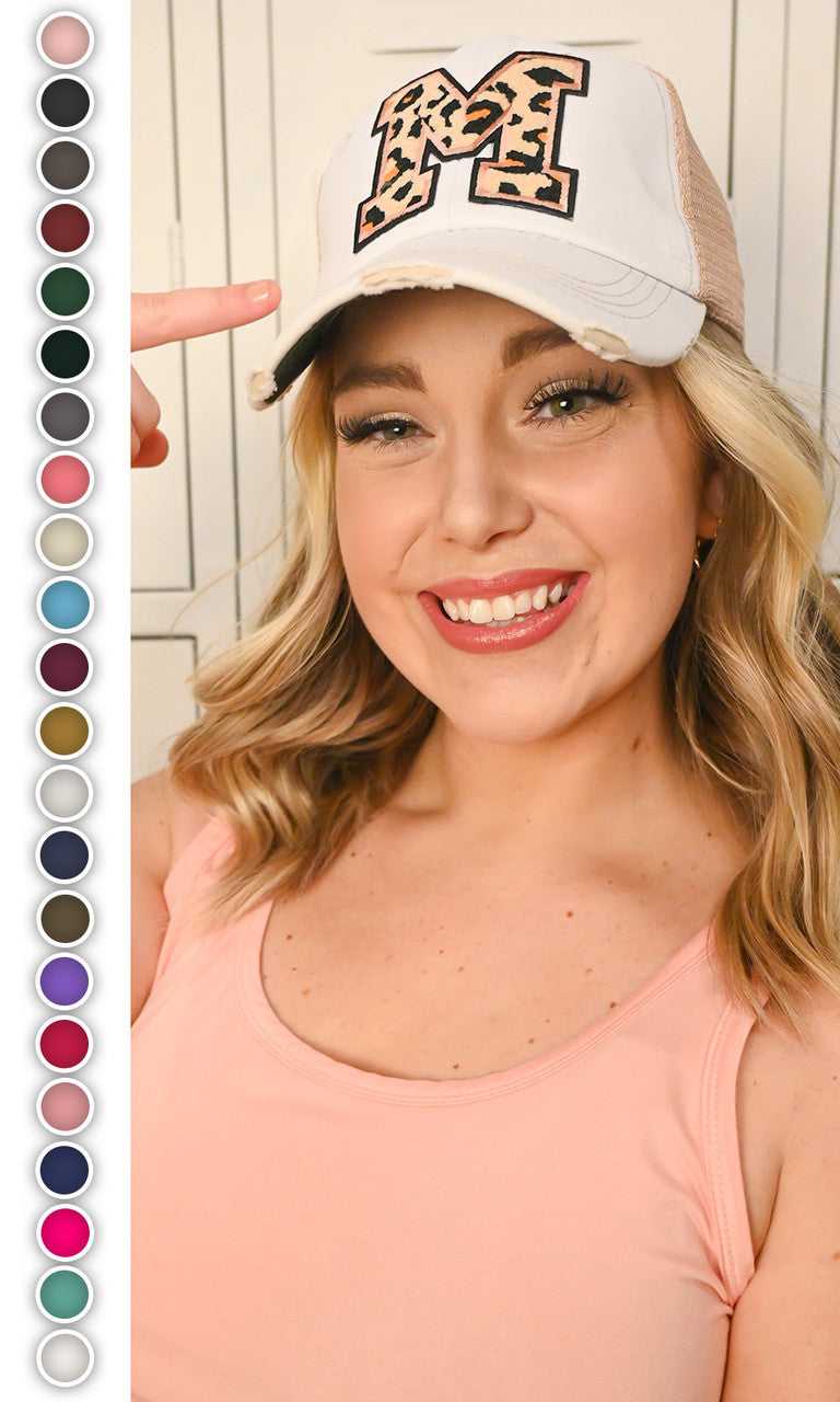 Leopard Ideal Chenille Monogram Hat