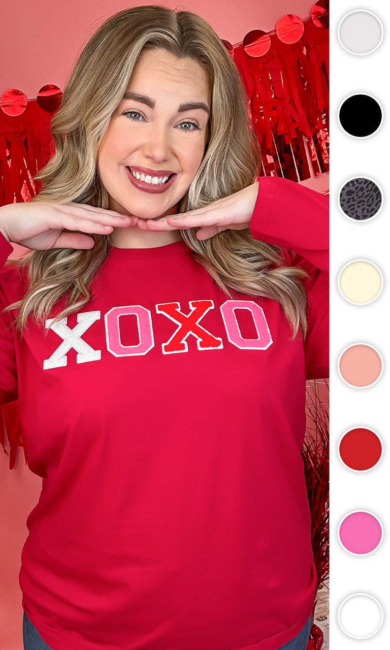 Soft Chenille XOXO Boyfriend Long Sleeve