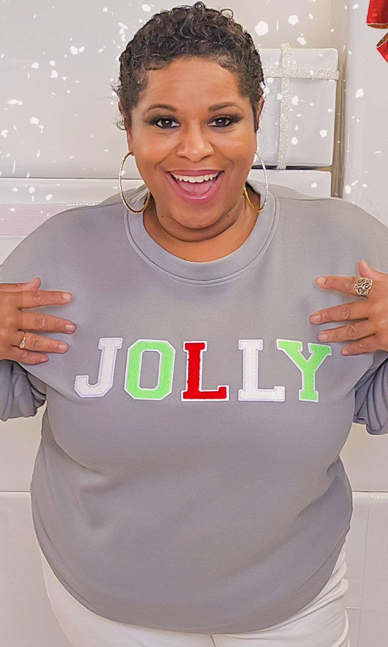 Soft Chenille Jolly Graphic Sweatshirt