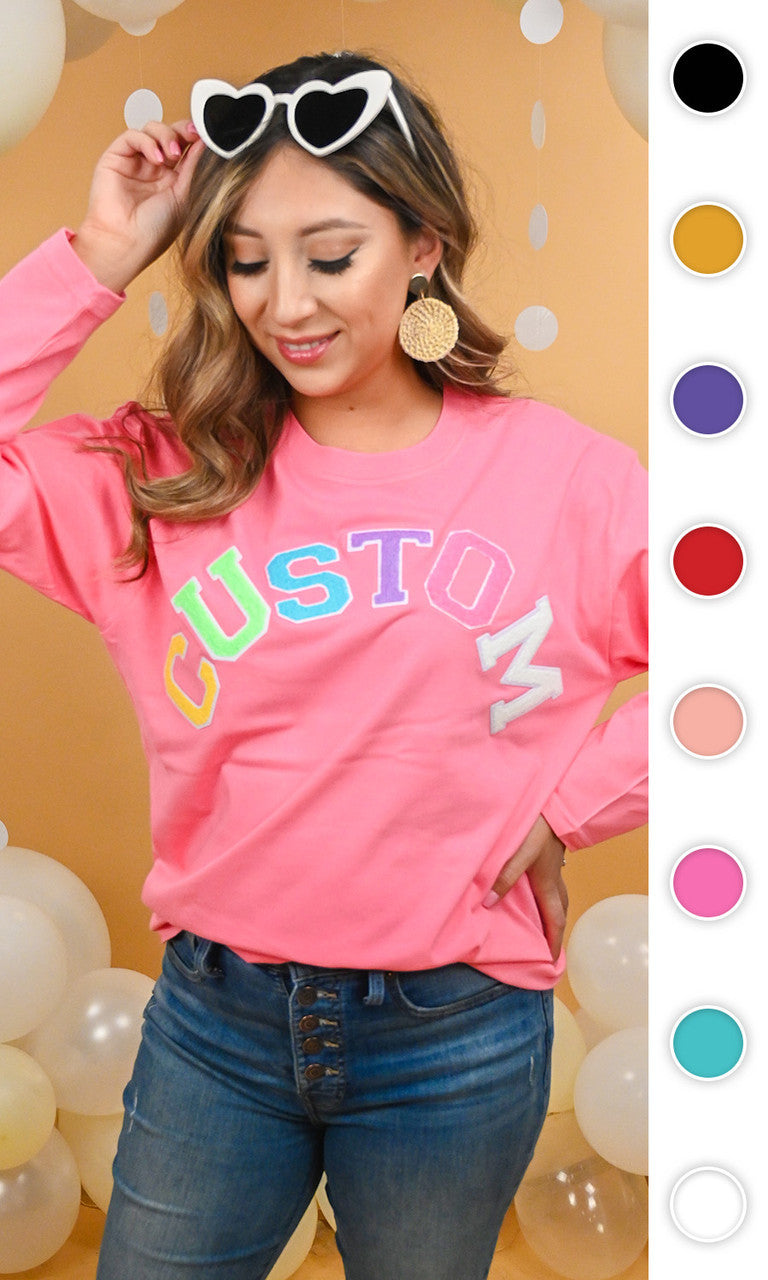 Soft Chenille Custom Boyfriend Long Sleeve