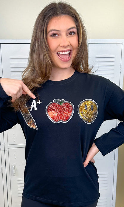 Teacher Sparkle Boyfriend Long Sleeve