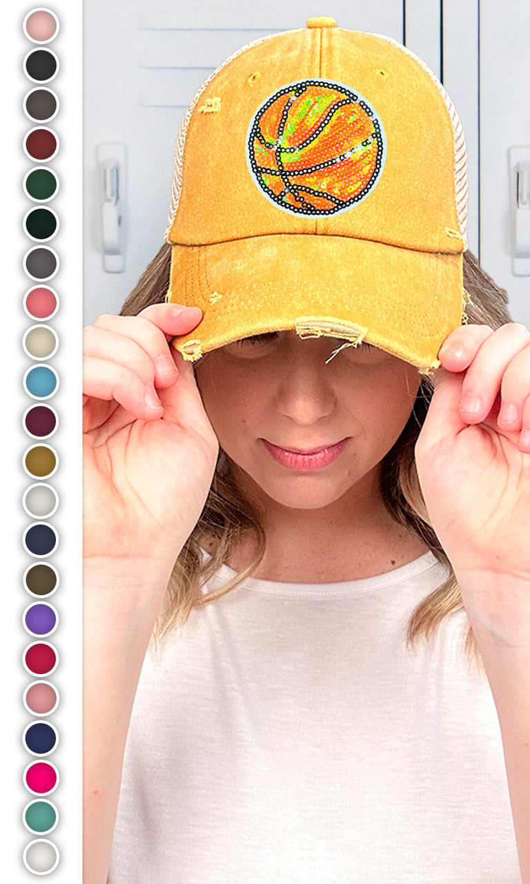 Sparkle Basketball Vintage Hat