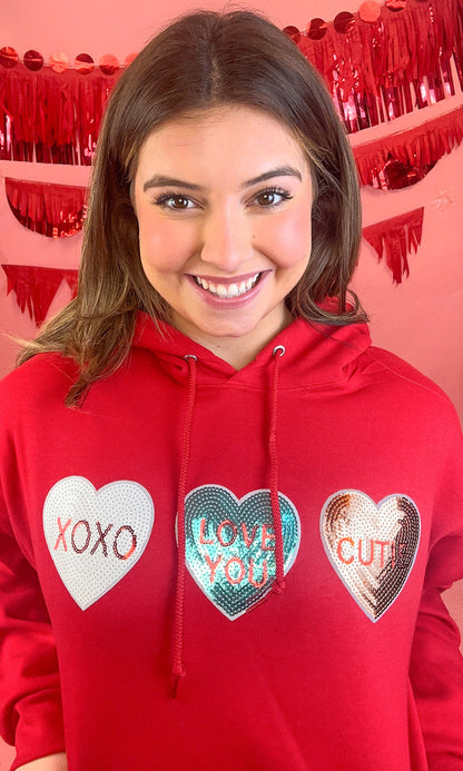 Sparkle Conversation Heart Hoodie