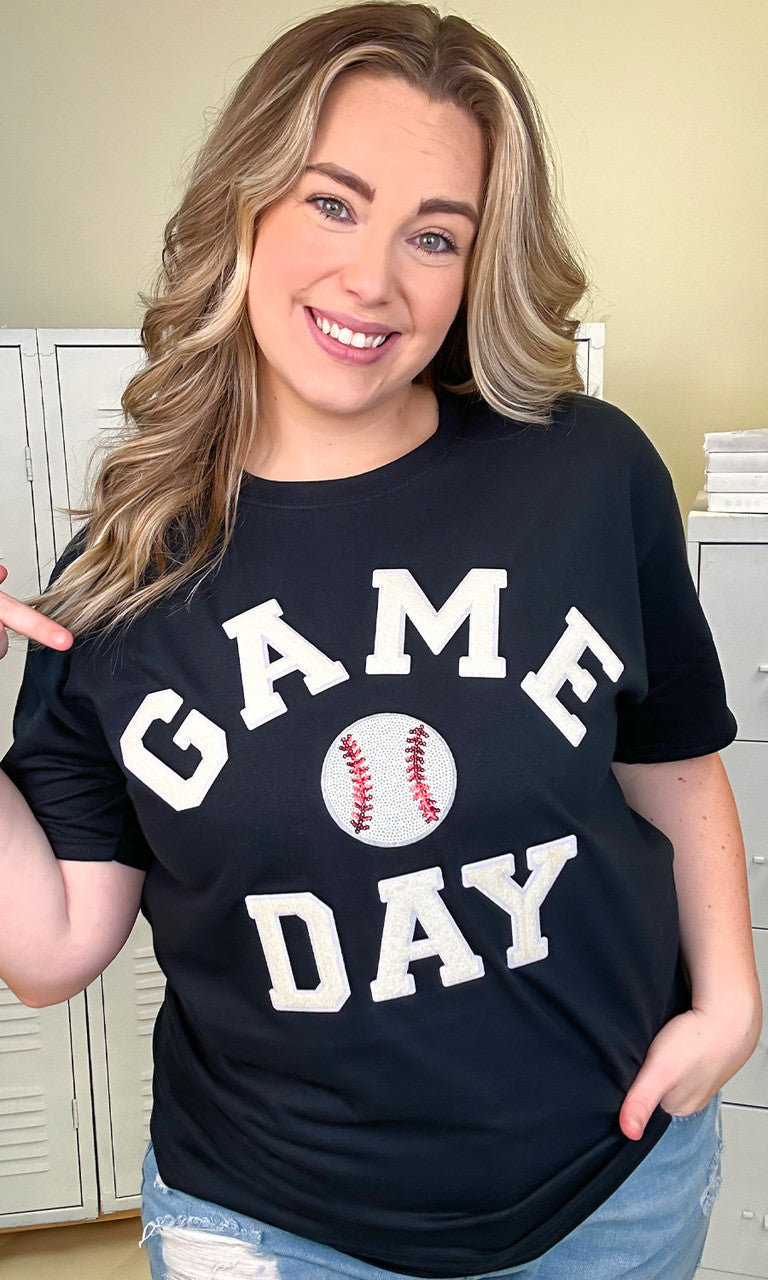 Game Day Sparkle Baseball Adult T-Shirt