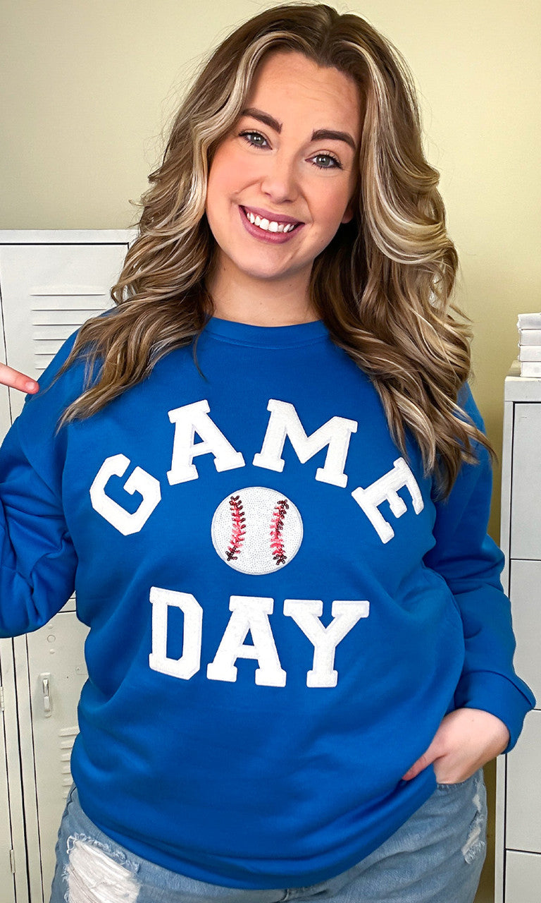 Game Day Sparkle Baseball Adult Sweatshirt