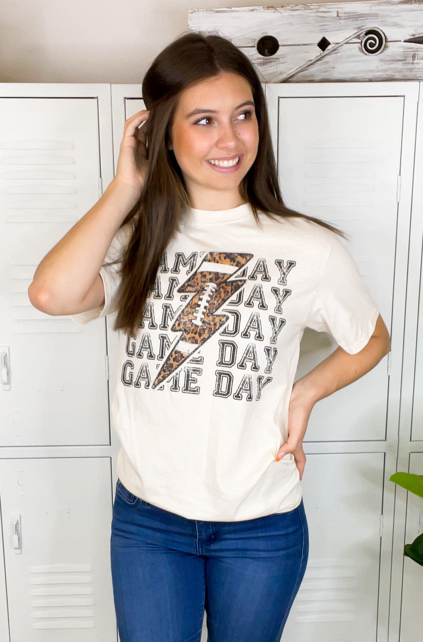 Football Game Day Lightning Bolt T-Shirt