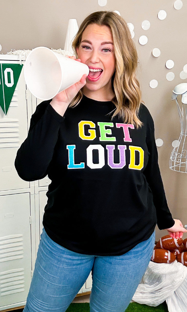 Soft Chenille Get Loud Boyfriend Long Sleeve