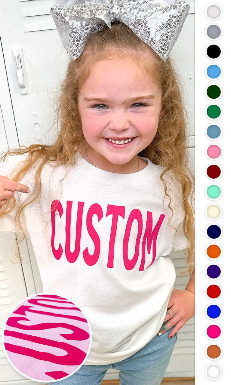 Custom Flock Big Letter Youth T-Shirt