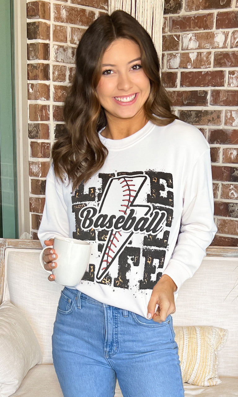 Baseball Life Lightning Bolt Sweatshirt