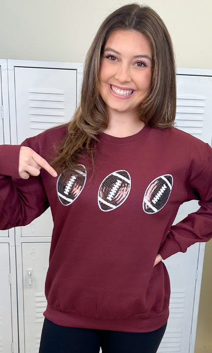 Sparkle Football Adult Sweatshirt
