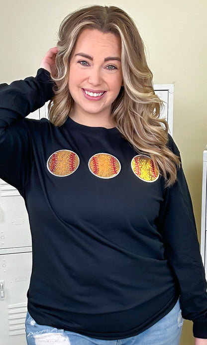 Sparkle Softball Adult Long Sleeve