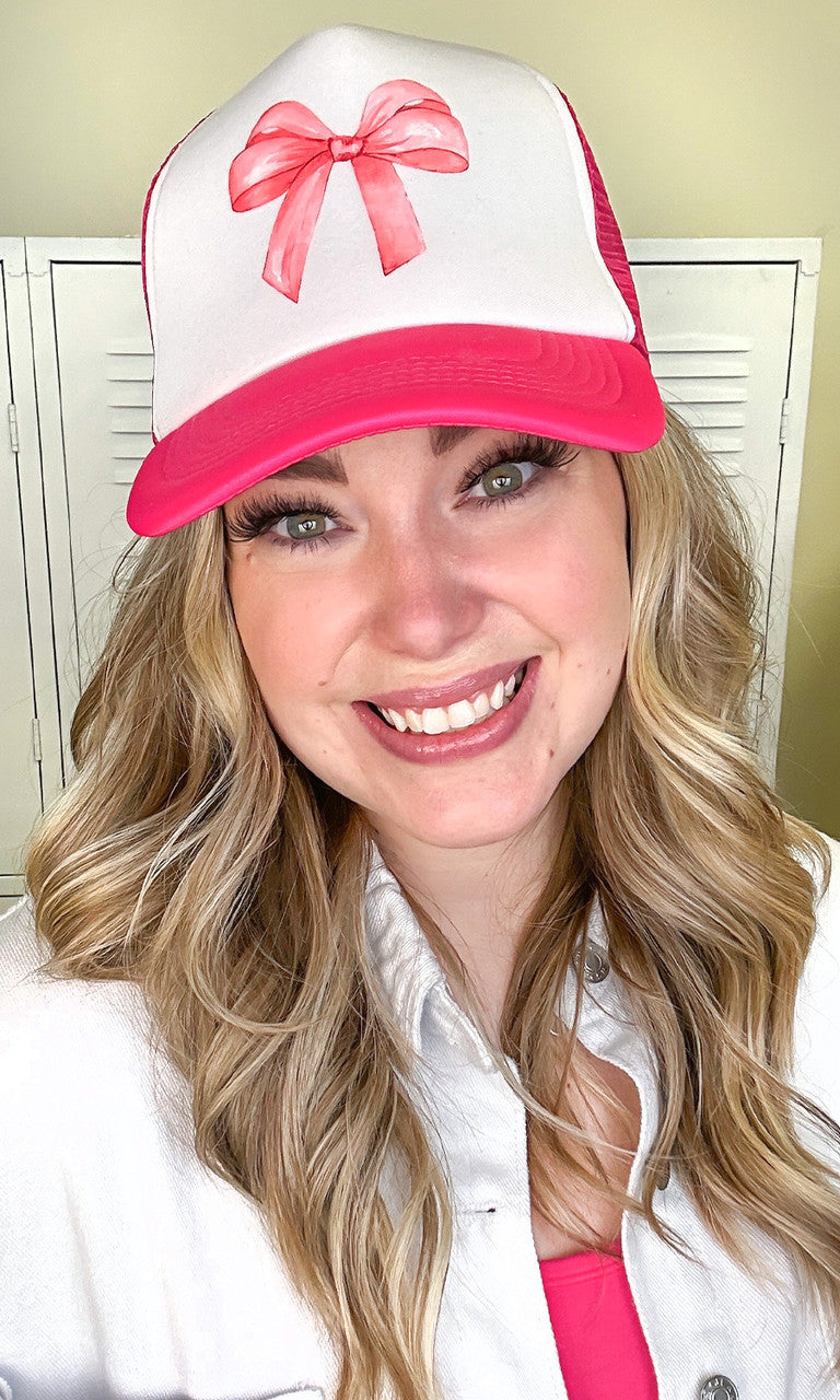 Pink Bow Trucker Hat