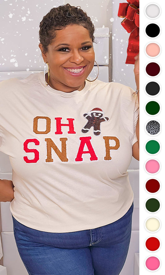 Soft Chenille Oh Snap Graphic T-Shirt