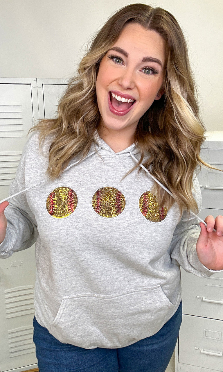 Sparkle Softball Adult Hoodie