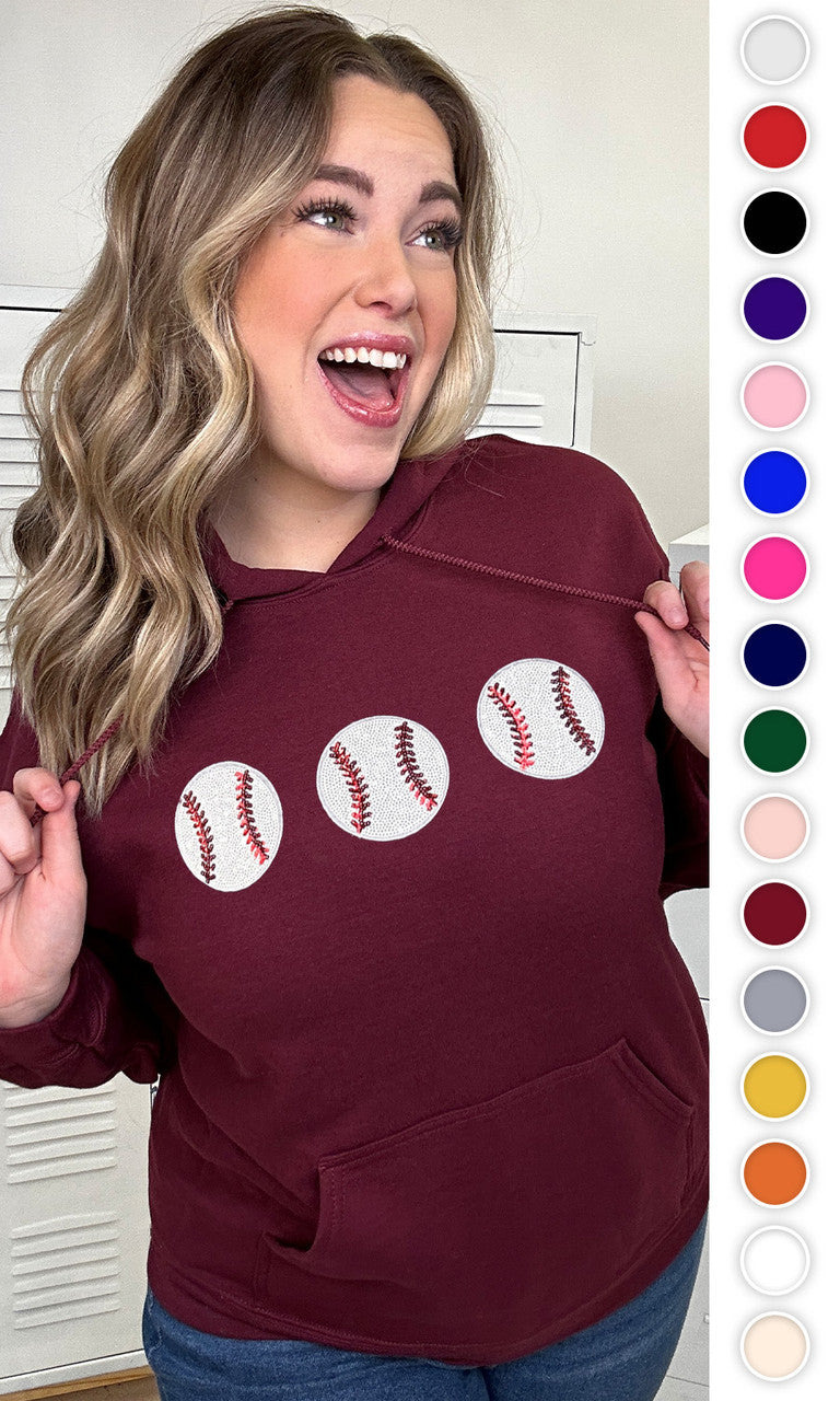 Sparkle Baseball Adult Hoodie