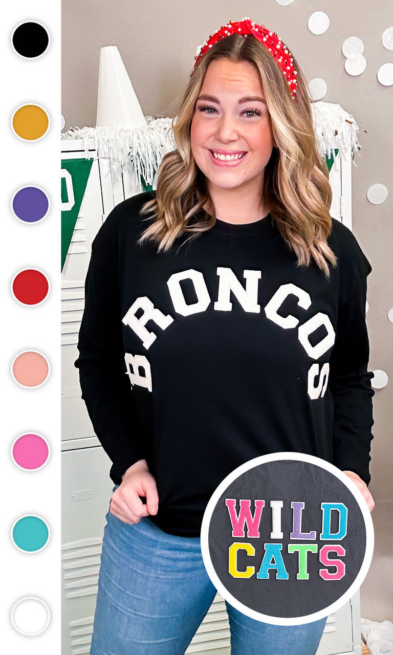 Soft Chenille Custom Mascot Boyfriend Long Sleeve