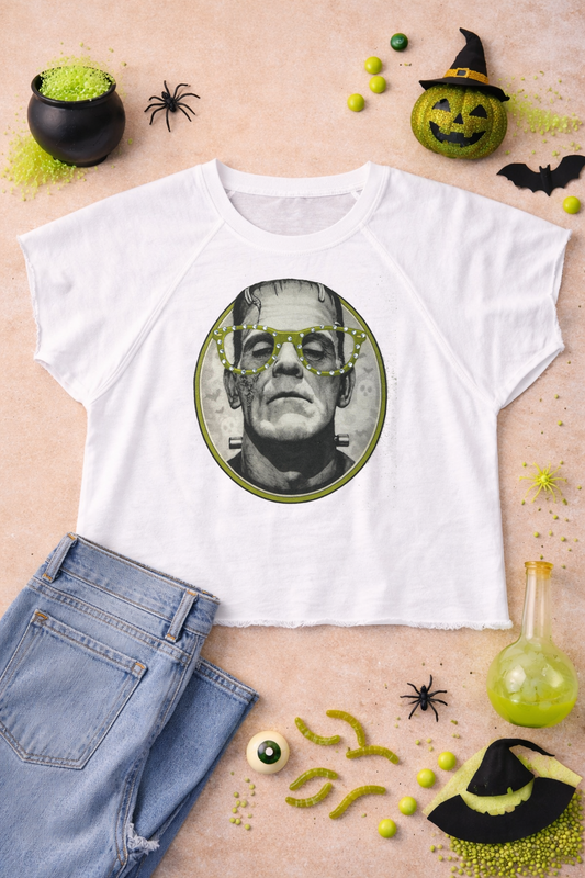 Frank with Rhinestone Specs Graphic Edgy Shirt