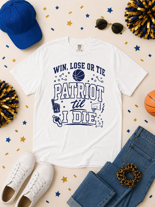 Win, Lose or Tie Game Day Football Graphic Comfort Color Boxy T-Shirt